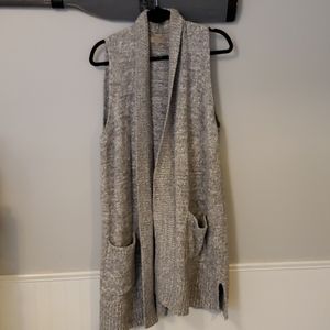 Sweater long vest gray and white mix
